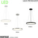 ML LED 15 inch Brushed Nickel Pendant Ceiling Light, Round